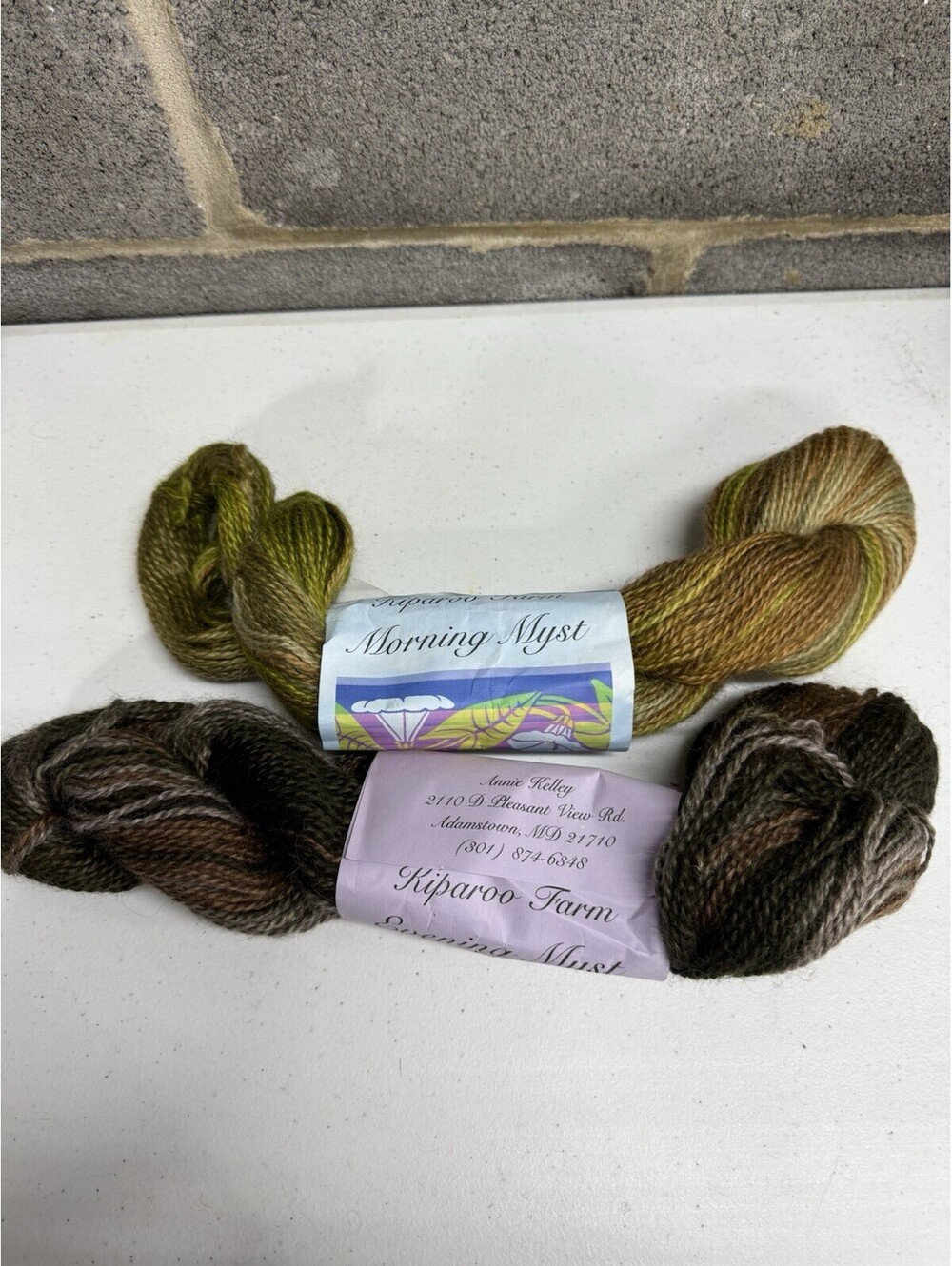 Kiparoo Farm Morning/Evening Myst Wool/Mohair Yarn Multicolor 2 Skein Lot